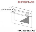 Τζάμι πόρτας εξωτερικό (inox) κουζίνας Miele H5240B, 76863309